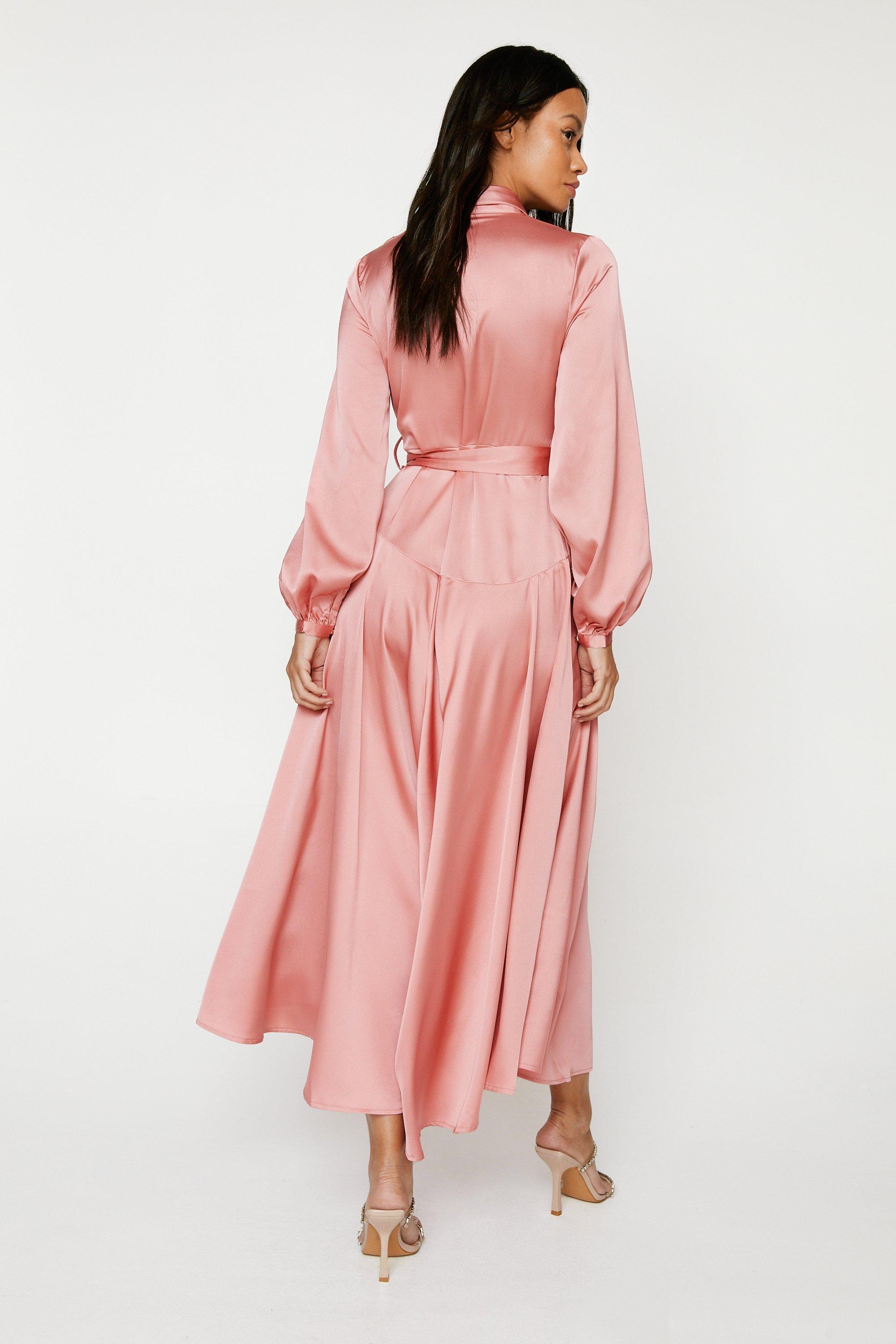 Nasty gal satin wrap 2024 dress